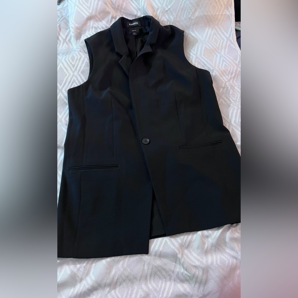 Express Black Sleeveless Blazer